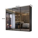Ver imagem 3 de Guarda Roupa Casal 274cm 3 Portas Reflecta com Led 100% Mdf Cor:grafitto