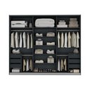 Ver imagem 4 de Guarda Roupa Casal 274cm 3 Portas Reflecta com Led 100% Mdf Cor:grafitto