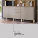 Ver mais imagens de Armário de Cozinha Compacta 10 Portas 2 Gavetas Porto Rico - Amêndola Touch/nude Prime Tx
