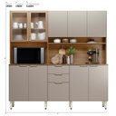 Ver imagem 2 de Armário de Cozinha Compacta 10 Portas 2 Gavetas Porto Rico - Amêndola Touch/nude Prime Tx