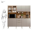 Ver imagem 4 de Armário de Cozinha Compacta 10 Portas 2 Gavetas Porto Rico - Amêndola Touch/nude Prime Tx