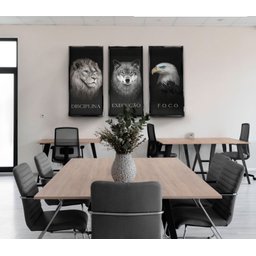 Quadro Disciplina, Execução e Foco 3 Peças - Médio Moldura Interna 93x61 - 3