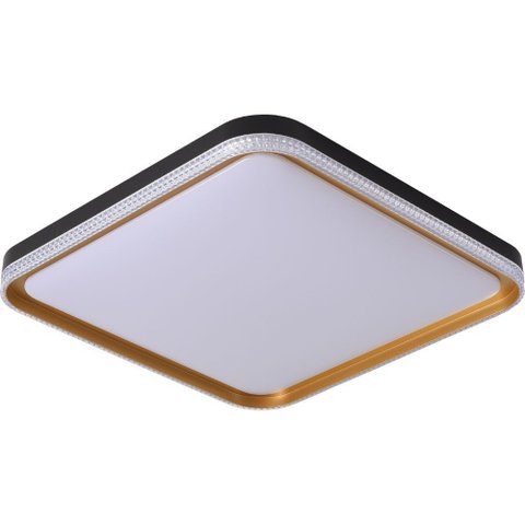 Plafon de Sobrepor Queenstown 50x50cm Preto e Dourado Bivolt 36w 3.000k Bivolt - Skylight Sky-4050pt