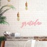 Palavra de Parede Colorida Gratidão Rosa Rosa Fraco - 1