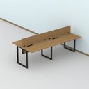 Ver imagem 7 de Plataforma Dupla Escrivaninha Tub Corporativa Light 4 Lugares 220cm Industrial Samba e Preto