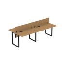 Ver imagem 3 de Plataforma Dupla Escrivaninha Tub Corporativa Light 4 Lugares 220cm Industrial Samba e Preto