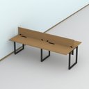 Ver mais imagens de Plataforma Dupla Escrivaninha Tub Corporativa Light 4 Lugares 220cm Industrial Samba e Preto