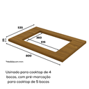 Ver imagem 3 de Tampo para Balcao Cooktop 80 Cm C908 Americana Nature Henn