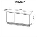 Ver imagem 2 de Balcão Buffet 160cm 03 portas BB2610 Tecno Móbili - Tecno Móbili Natural/Off White