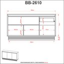 Ver imagem 3 de Balcão Buffet 160cm 03 portas BB2610 Tecno Móbili - Tecno Móbili Natural/Off White