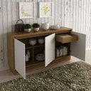 Ver imagem 4 de Balcão Buffet 160cm 03 portas BB2610 Tecno Móbili - Tecno Móbili Natural/Off White