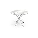 Ver imagem 1 de Mesa de Sala Jantar Volga C/ Tampo de Vidro Redondo 95cm Cromada - Kappesberg