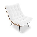 Ver imagem 7 de Kit 02 Poltronas Costela Corano Branco Base Metálica Preto