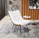 Ver mais imagens de Kit 02 Poltronas Costela Corano Branco Base Metálica Preto