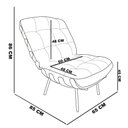 Ver imagem 2 de Kit 02 Poltronas Costela Corano Branco Base Metálica Preto