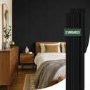 Ver imagem 1 de Kit 2 Painel Ripado de Madeira Preto Natural Acústico Ikara - 270x32cm