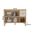 Ver imagem 2 de Balcão de Cozinha Colors 7020 120 cm 3 Portas 2 Gavetas com Tampo Freijó Moss - Kits Paraná