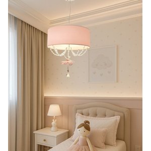 Luminária de Teto Pendente Bailarina com Cristal 2 em 1 40x15cm