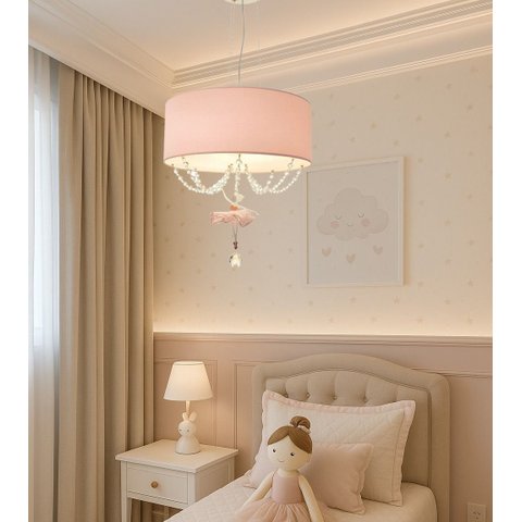 Luminária de Teto Pendente Bailarina com Cristal 2 em 1 40x15cm