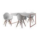 Ver imagem 2 de Mesa Jantar Industrial Filadélfia Branca 137x90cm Base Cobre com 4 Poltronas Brancas Eames Eiffel Ma
