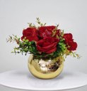 Ver imagem 1 de Arranjo de Flores Rosas Vermelhas Artificiais no Vaso