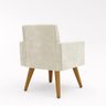 Poltrona Decorativa - Cadeira Escritório - Cor:bege - 2