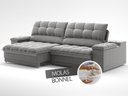 Ver imagem 6 de Sofá com Porta Copos e Carregador Usb Ret Rec Luke 2,50m Veludocristal Cinza - Netsofas