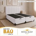 Ver imagem 2 de Cama Box com Baú Casal Bipartido Sintético Pneumático Branco Royal Sleep