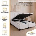 Ver imagem 5 de Cama Box com Baú Casal Bipartido Sintético Pneumático Branco Royal Sleep