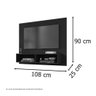 Painel para Tvs 43" Viena Preto Fosco Bechara - 3