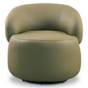 Ver imagem 2 de Kit 2 Poltronas Decorativas Giratória Orgânica Sala Living Nevile L06 Couro Verde Musgo - Lyam Decor