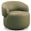 Ver imagem 5 de Kit 2 Poltronas Decorativas Giratória Orgânica Sala Living Nevile L06 Couro Verde Musgo - Lyam Decor