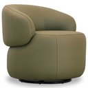 Ver imagem 6 de Kit 2 Poltronas Decorativas Giratória Orgânica Sala Living Nevile L06 Couro Verde Musgo - Lyam Decor