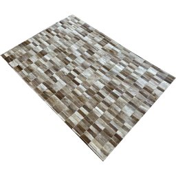 Tapete de couro bege 1,00x1,50 sem bordas peça 3x9cm - 2