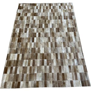 Tapete de couro bege 1,00x1,50 sem bordas peça 3x9cm