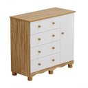 Ver imagem 1 de Comoda Junior New 1 Porta 4 Gavetas - Moveis Peroba Amendoa-branco