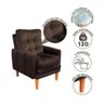 Poltrona Do Papai Reclinável Com Puff Veludo Marrom - 2