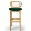 Ver imagem 3 de Kit 03 Banquetas Altas para Cozinha Bancada Sala Tela Betta Fixa L02 Bouclê Verde - Lyam