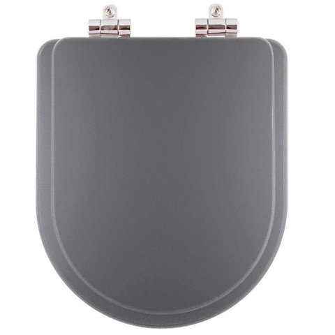 Tampa de Vaso Poliéster Soft Close Smart Metrópole Cinza Fosco