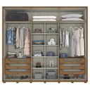 Ver imagem 3 de Guarda Roupa Casal Atalaia 6 Portas e 6 Gavetas Nature/Off White com Espelho - Móveis Henn