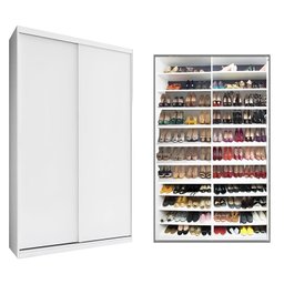 Sapateira 2 Portas de Correr sem Espelho com Luz Led Diamante - 1