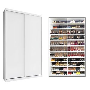 Sapateira 2 Portas de Correr sem Espelho com Luz Led Diamante