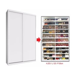 Sapateira 2 Portas de Correr sem Espelho com Luz Led Diamante - 5