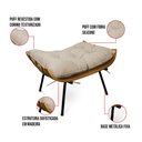 Ver imagem 3 de Poltrona e Puff Costela Base Fixa Preta para Sala Corino Text Bege S01 - D'Rossi
