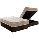 Ver imagem 1 de Cama Box Baú Queen: Colchão Espuma D33 Paropas Conforto Ultra Firme + Base Crc Suede Brown (