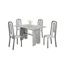 Ver imagem 2 de Conjunto Sala de Jantar com 4 Cadeiras Lara Prata/Arabesco