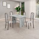 Ver imagem 1 de Conjunto Sala de Jantar com 4 Cadeiras Lara Prata/Arabesco