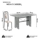 Ver imagem 3 de Conjunto Sala de Jantar com 4 Cadeiras Lara Prata/Arabesco