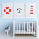 Ver imagem 1 de 3 Quadros Decoração Quarto Bebe Fundo do Mar com Moldura 20x30 Cm Make Laser Qdfm