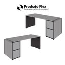 Ver imagem 6 de Mesa para Escritório com Balcão e Armário Aéreo 170cm Cinza Sagrado com Preto F5 Office